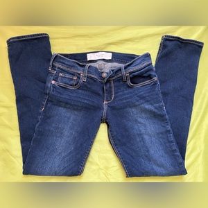 Abercrombie & Fitch Womens Size 00 W24 Low Rise Denim Skinny Jeans Dark Blue